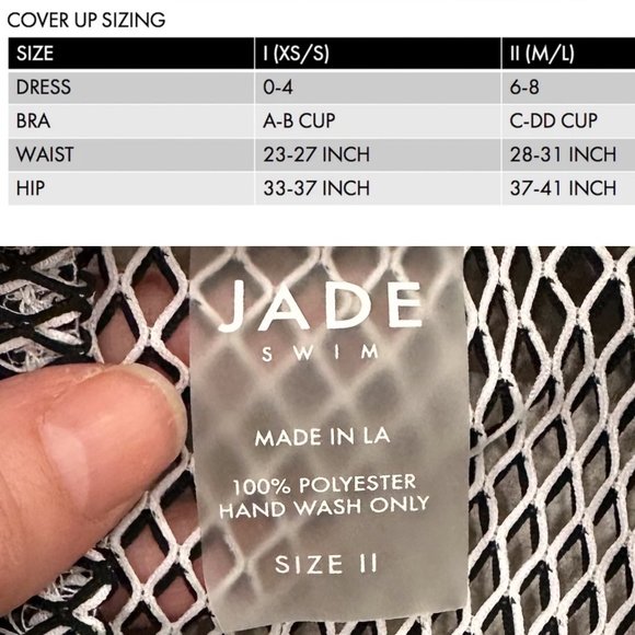 Jade Swim Mesh Open Knit Maxi Skirt with High Slit Black & White Womens Size M/L - Picture 5 of 16